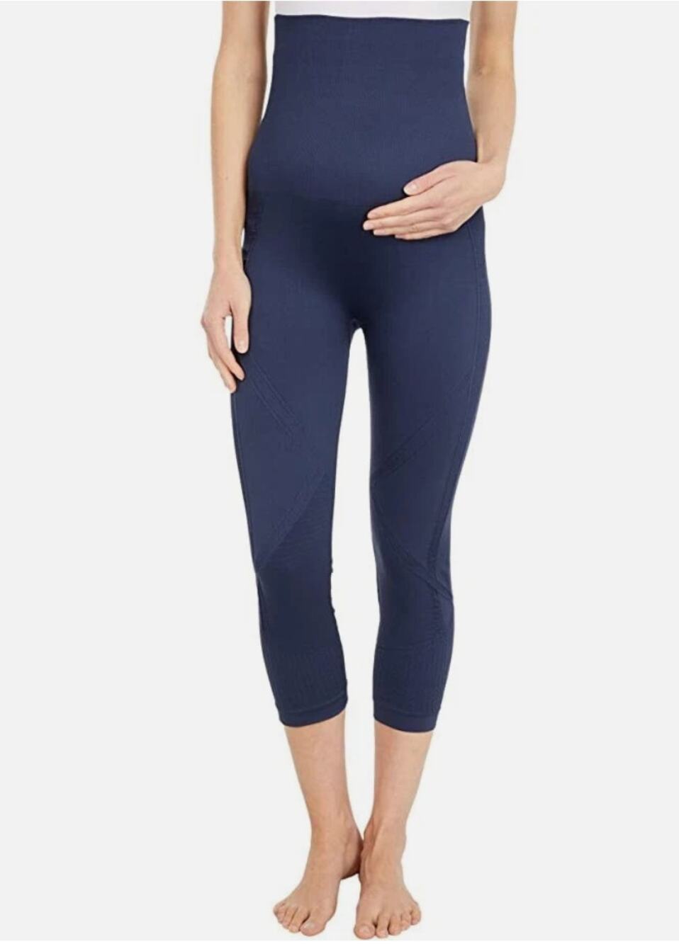 Belly Bandit Mother Tucker Pregnancy Maternity Capri Large Navy Blue